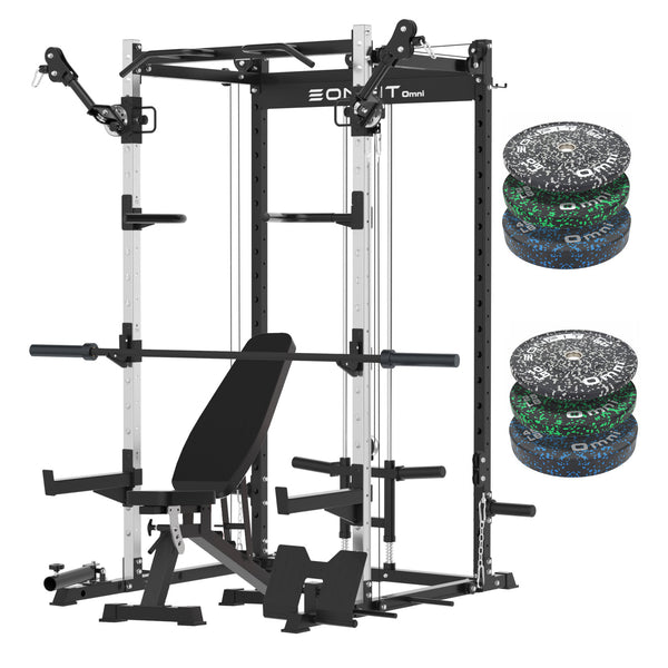 EonfitOmni® E2 All-In-One Power Cage + 1200 LBS Multi-Functional Power Rack For Home Gym