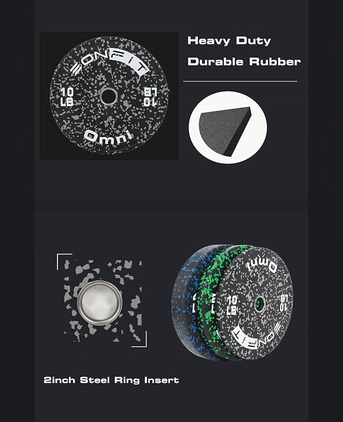 EonfitOmni® Olympic Weight Plates Bumper Plate 2-Inch Olympic Rubber Weight Plates