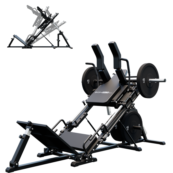 EonfitOmni® EL2 3-In-1 Leg Press and Professional (Reverse) Hack Squat Machine with Linear Bearing for Home Gym