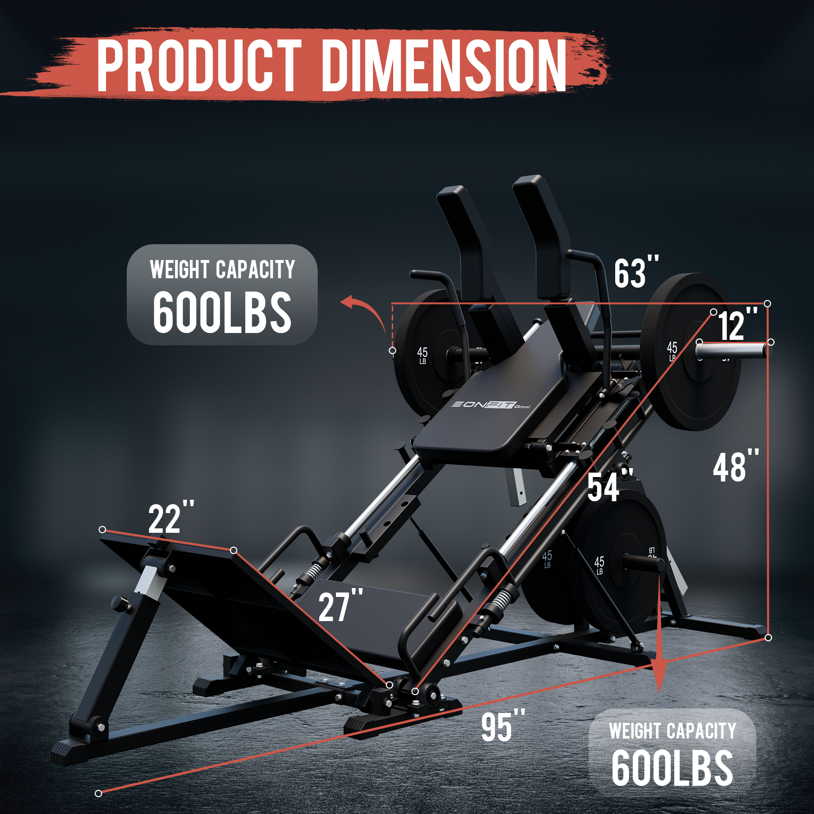 EonfitOmni® EL2 3-In-1 Leg Press Hack Squat Machine